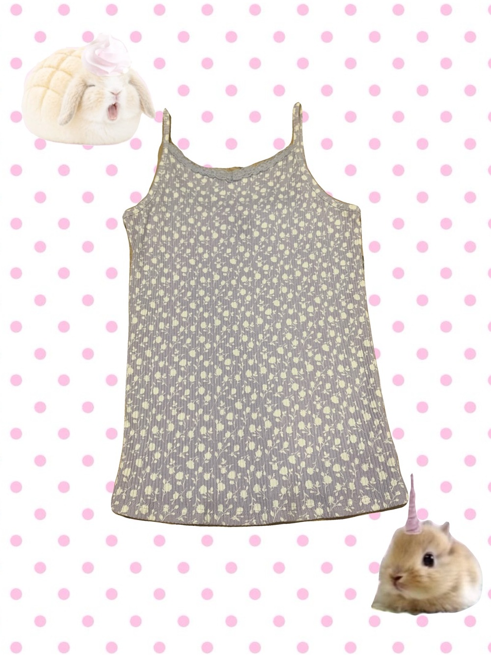 Girls' light lavender Floral Cami Tank Top Summer Top